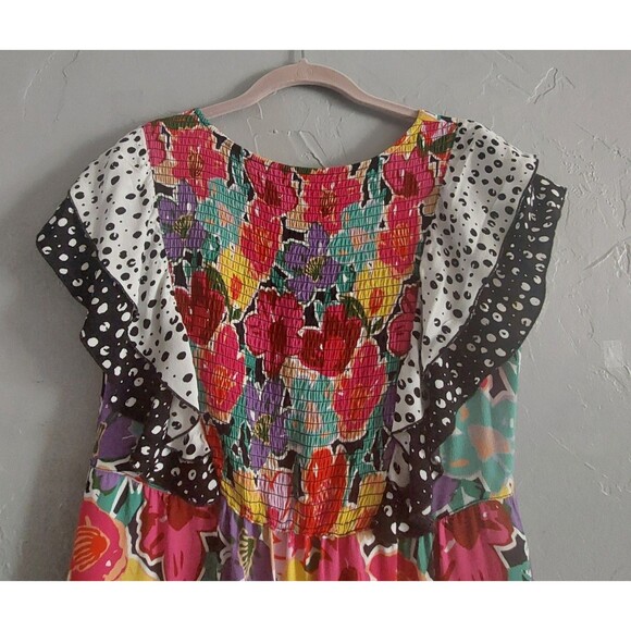 John Mark Dress Women XS Bright and playful,16 inch of Armp To Arm,Rayon, Viscos - Picture 11 of 12